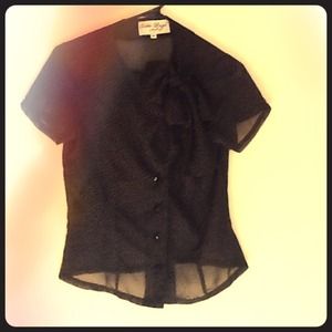 Sheer polka dot Bettie page top