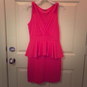 Orange-red peplum dress