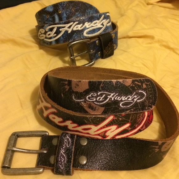 Ed Hardy Accessories - Ed Hardy Leather Belts