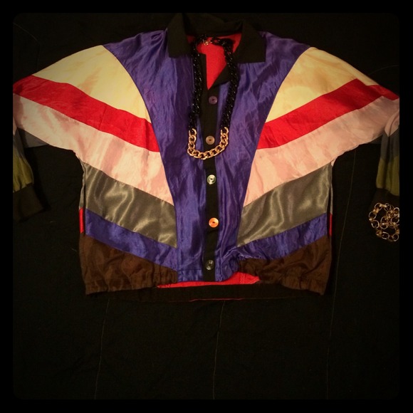 80s jacket color block vintage