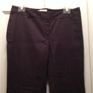 Loft charcoal pants with muted white stripe detail