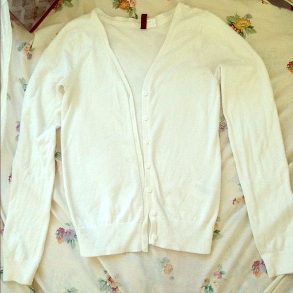 Basic white cardigan