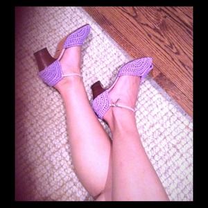 Lavender Bottega Veneta peeptoe shoes from 1980