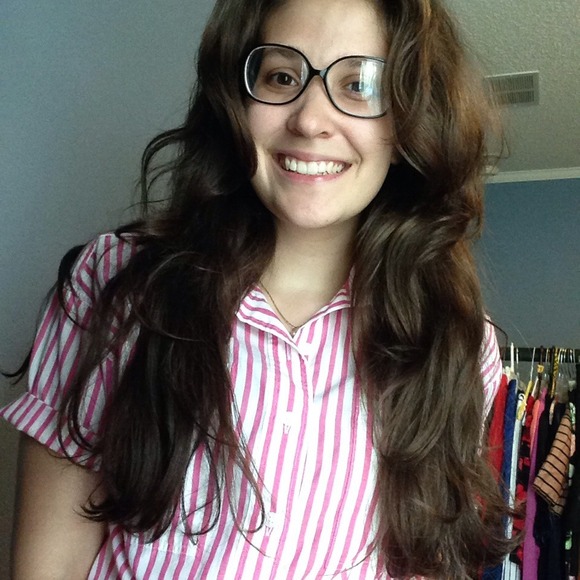 Pink striped button down