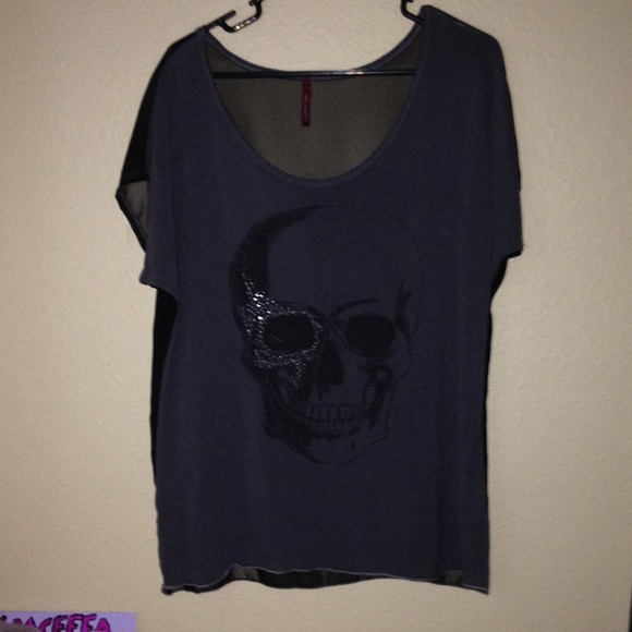 transparent back skull top💀