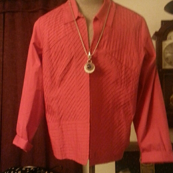 Pretty Orange zip up Shirt