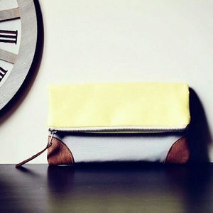 Handmade Yellow & Gray Clutch Handbag
