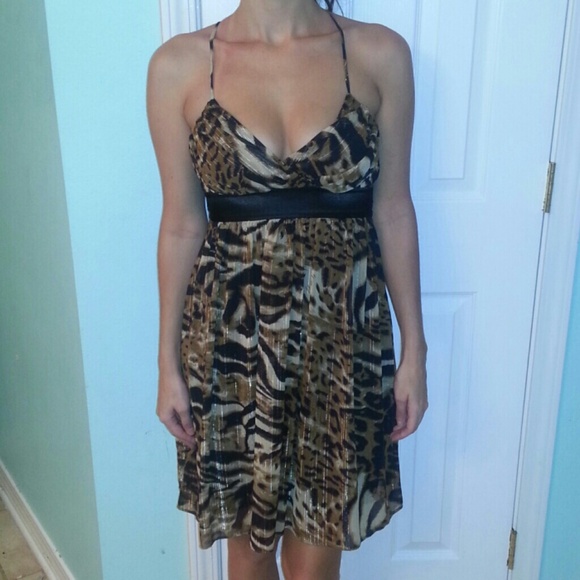 Leopard animal print dress size 3/4 prom party - Picture 1 of 2