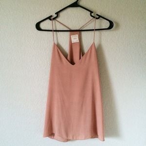 Dusty pink chiffon tank