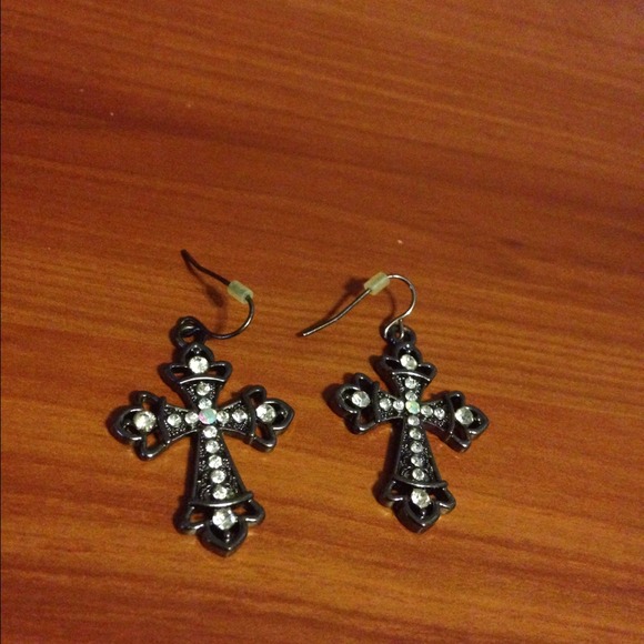 Betsey Johnson Cross Earrings