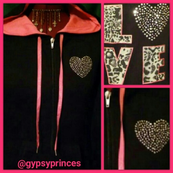 HARD CANDY "LOVE"  Zip-Up  Hoodie  NWT - Picture 2 of 2
