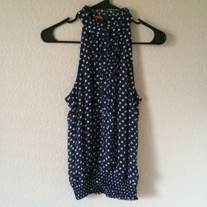 Polka dot chiffon tank