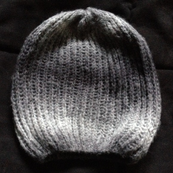 Cozy Ombré Gray Knit Slouchy Beanie