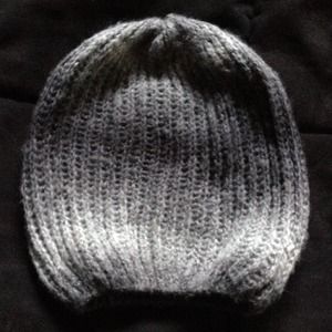Cozy Ombré Gray Knit Slouchy Beanie