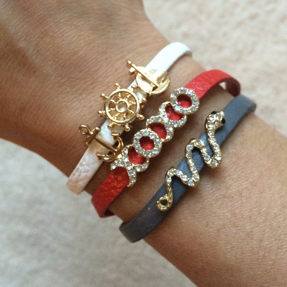Charming Charlie Jewelry - Bundle of Leather bracelets with charms