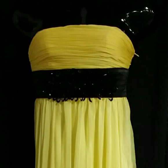 Canary Yellow Chiffon Formal Dress - Picture 1 of 4