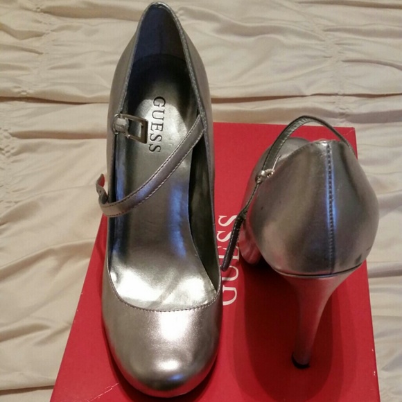 Silver Mary Jane heels