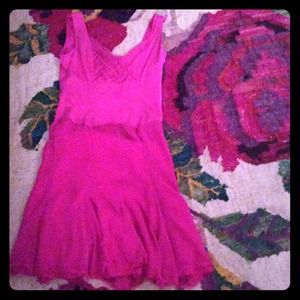 Cynthia Steffe hot pink silk dress REDUCED