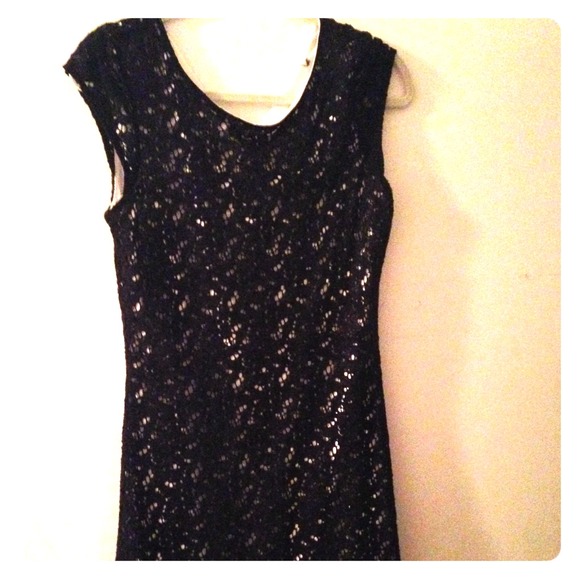 Black Lace Aqua Dress