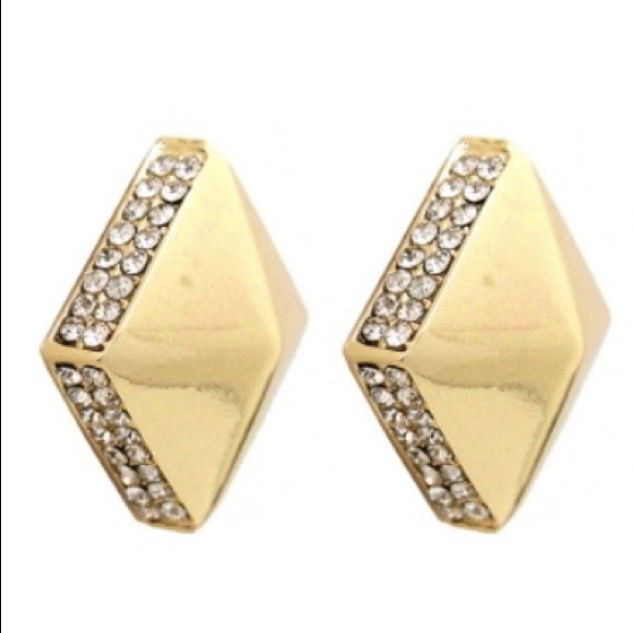 Crystal Sided Square Earrings