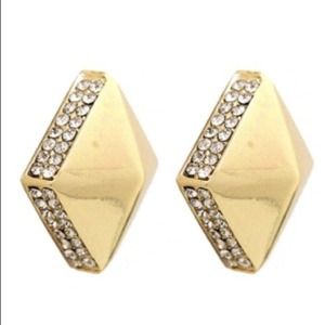 Crystal Sided Square Earrings
