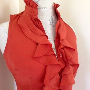 The Limited: Button Down Ruffle Blouse