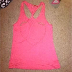 💕pink heart cutout tanktop