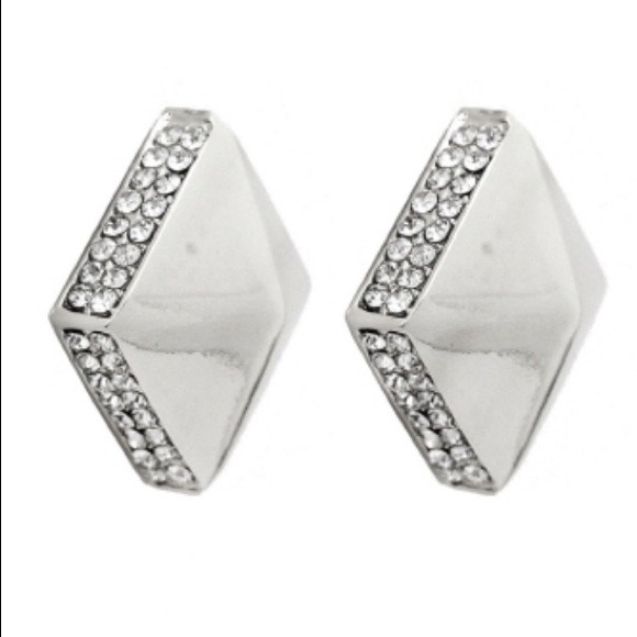 Crystal Sided Square Earrings