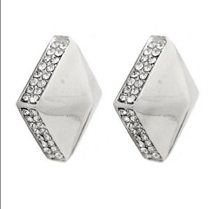 Crystal Sided Square Earrings