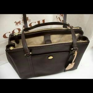 Coach Peyton Brown Signature Double Zip Carryall