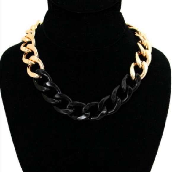 Two Tone Metal Link Chain Necklace