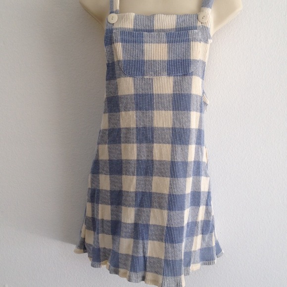 Cute blue/wht checker romper dress
