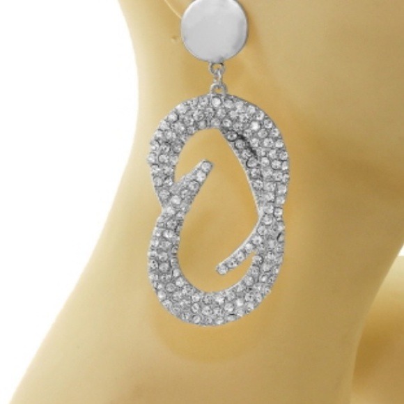 Metal Drop Statement Crystal Earring