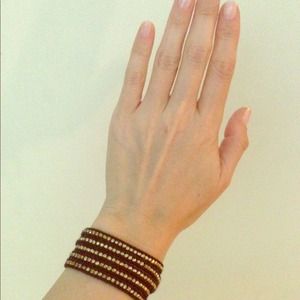 Black and gold Chan Luu wrap bracelet