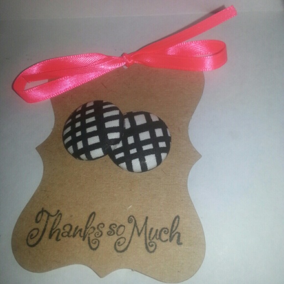 Handmade button  earrings - Picture 2 of 2