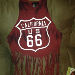California Route 66 tie-dye crop top
