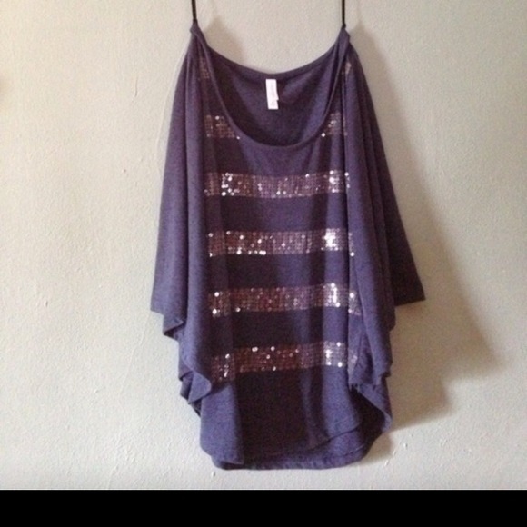 Off shoulder blue top