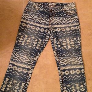 Hot Kiss Aztec Print Skinny Jeans