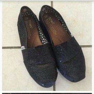 *For Trade***Black glitter Toms..reposhing size 7w
