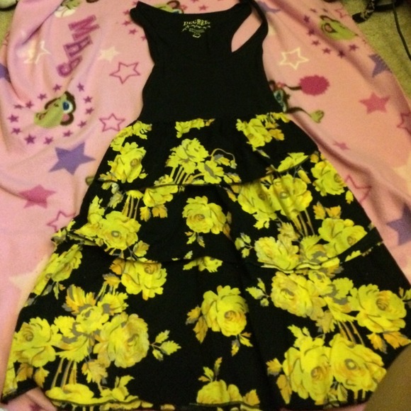 Yellow & Black Flower Dress