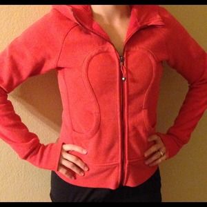 Red Lululemon scuba sweatshirt