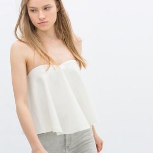 white flowy tube top