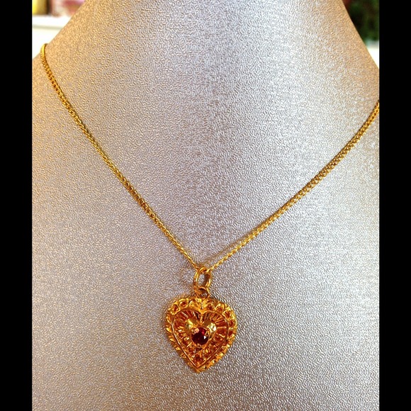 Pawnable 24karat Solid Gold Necklace w/Pendant. - Picture 3 of 4
