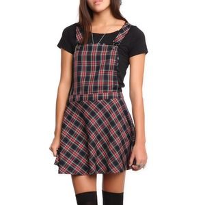 Plaid Overall Dress