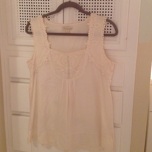 Cream lace sleeveless top