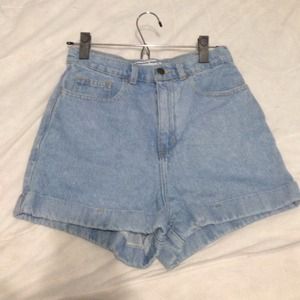 American Apparel Light Wash High Waisted Shorts