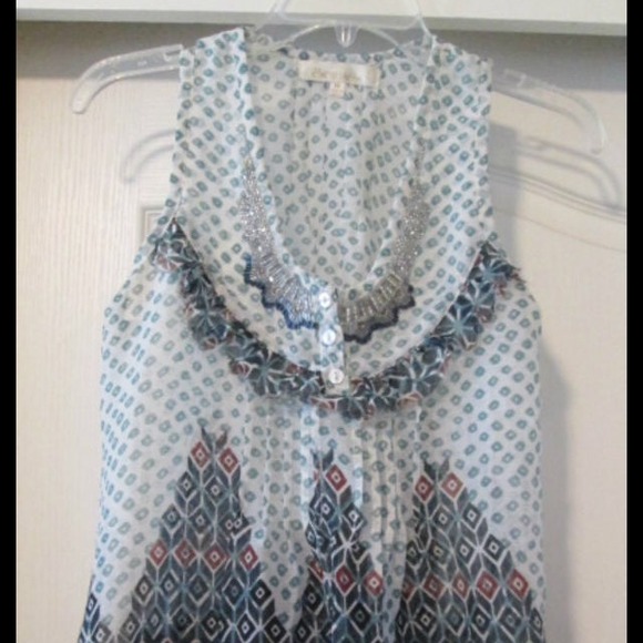 🚫SOLD ON EB🚫 SOLITAIRE BEADED SHEER TOP