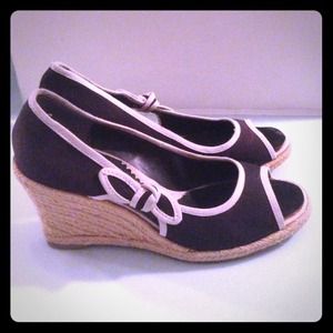 Black and white cute wedges