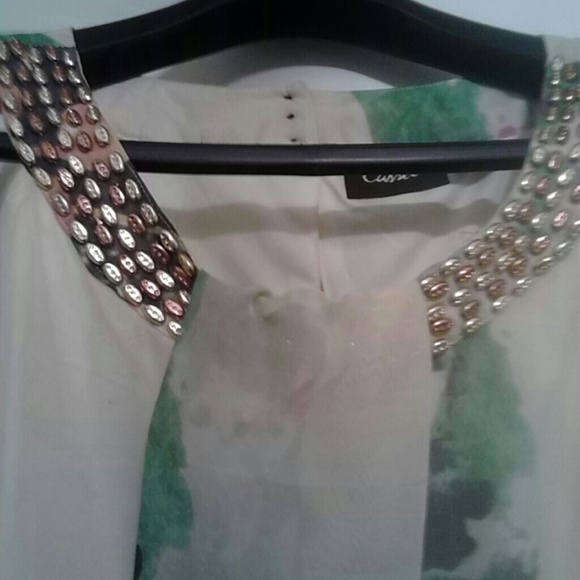 Chiffon dress with satin slip underneath.