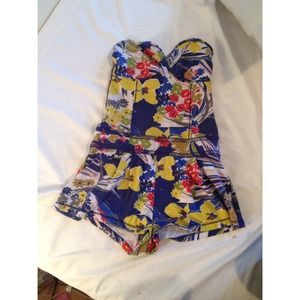 Hollister Tropical Strapless Romper